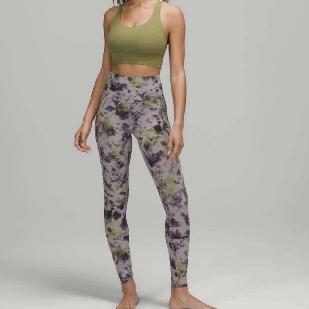 lululemon athletica Olive & Gray Tie-Dye High-Rise Leggings